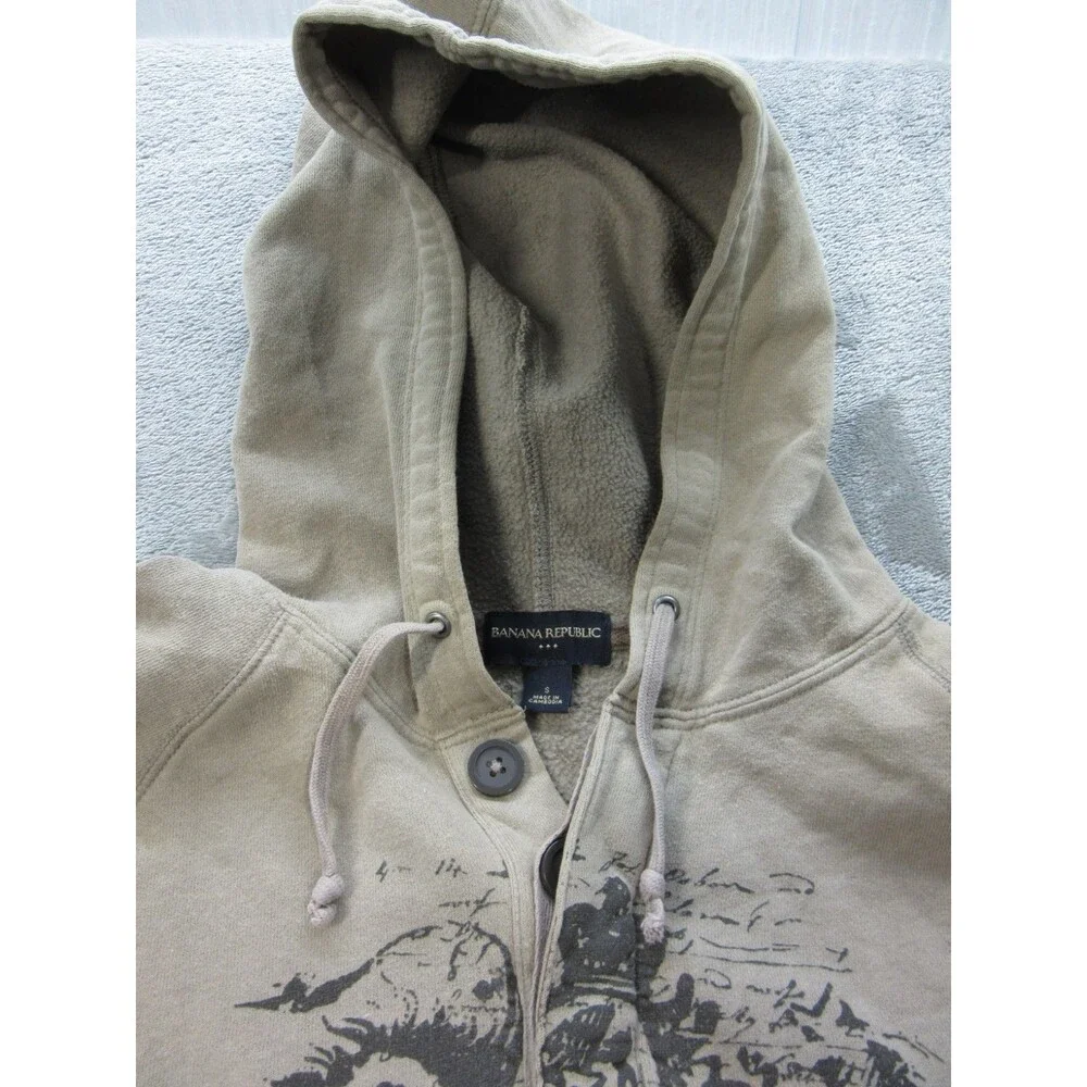 Banana Republic Hoodie Mens Small Long Sleeve Sweatshirt Pullover No. 78 Beige